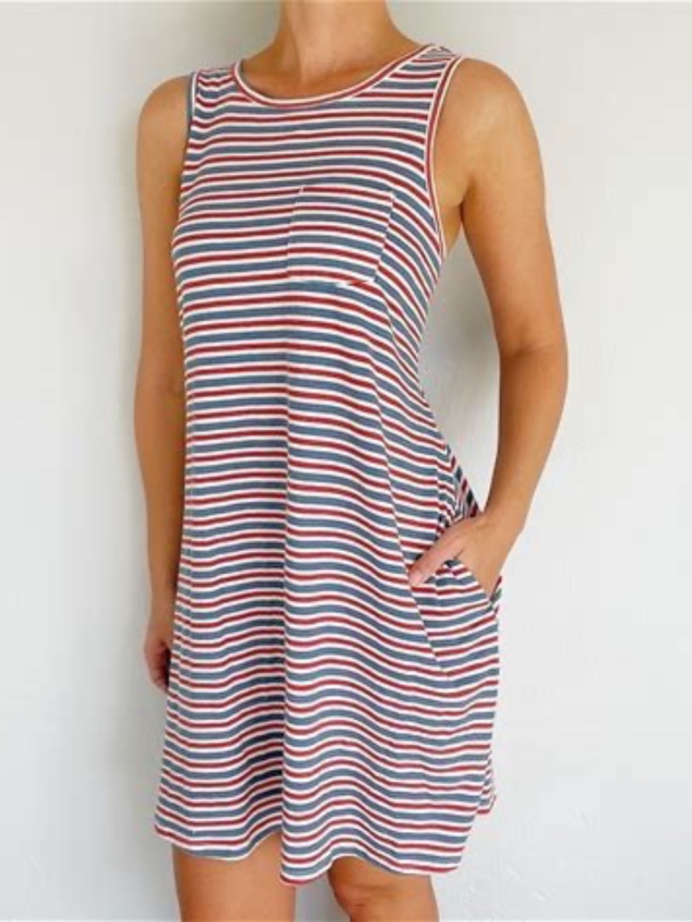 Sonoma Striped Shift Dress with pockets size L